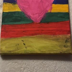 Colorful Abstract Heart Canvas Art